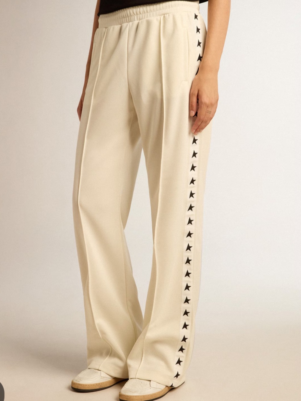 Golden Goose Women’s white joggers with stars on the sides M